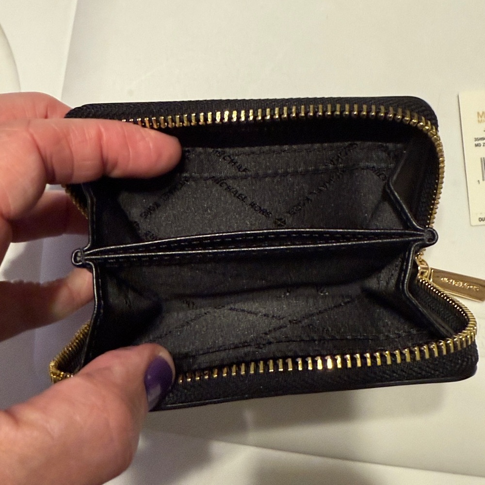 Michael Kors Black and Gold Zip Wallet - Picture 5 of 5